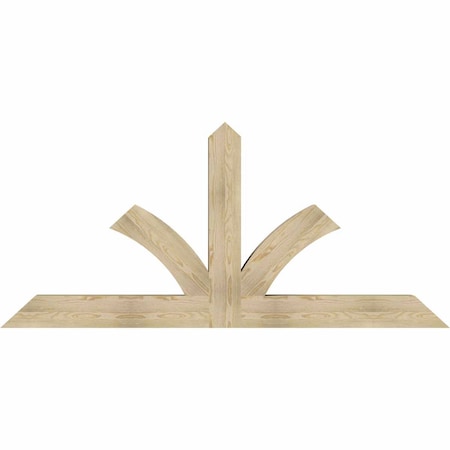 Ekena Millwork Richland Rough Sawn Timber Gable Bracket, Douglas Fir, 84"W x 38"H x 6"D x 6"F, 11/12 Pitch GBW084X38X0606RIC00RDF